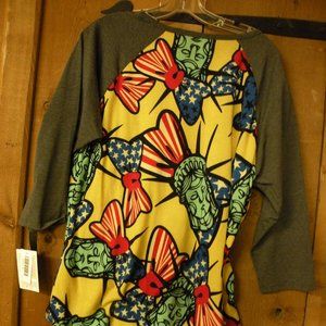 LULAROE RANDY STATUE OF LIBERTY T SHIRT EXTRA LARGE NEW WITH TAGS